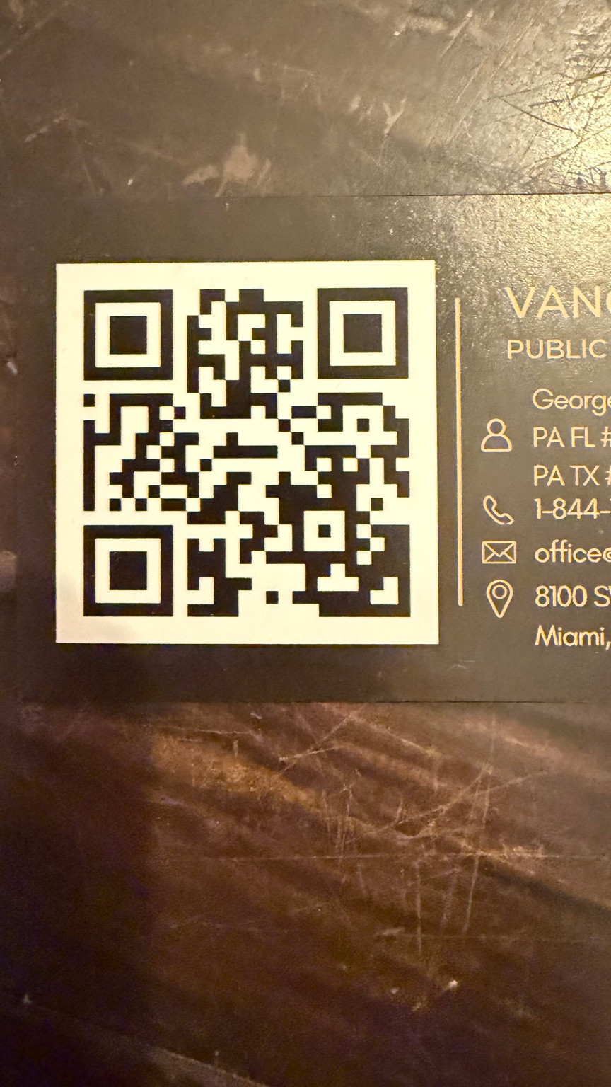 George’s original Vanguard QR code, linking to qrstud.io/vpa